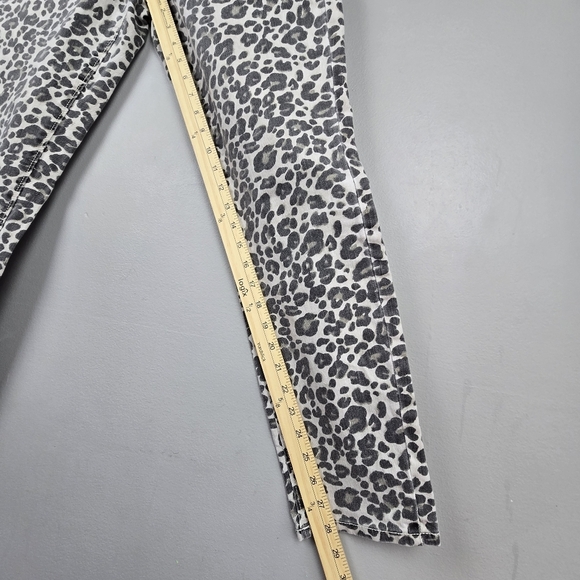 LOFT Modern Skinny Chic Classic Leopard Print Pants Black Cream Womens Size 28‎ - Picture 12 of 14